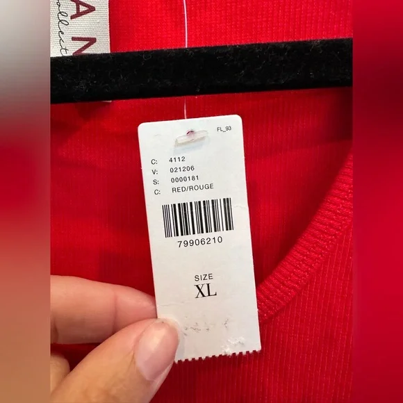 Anthropologie DOLAN Left Coast Tulle Sleeve Tank Top Blouse Red Chic Size XL - Picture 7 of 11